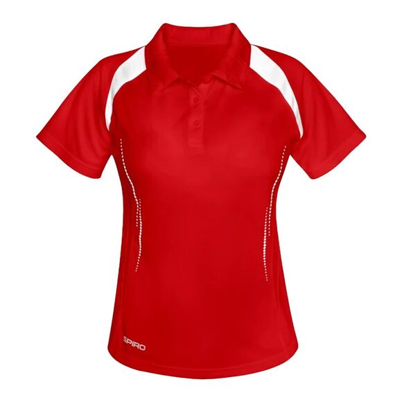 Spiro Womens/Ladies Sports Team Spirit Performance Polo Shirt / Red/White - Picture 1 of 2